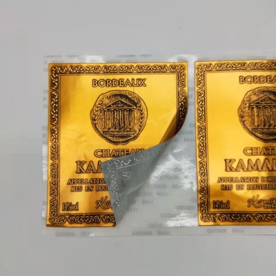 Resíduo metálico do vinil	Metal esparadrapo das etiquetas da etiqueta do vinho para a cor da garrafa CMYK