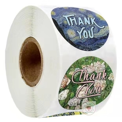 A etiqueta dos artigos de papelaria etiqueta selos que imprimíveis o rosa lhe agradece Logo Stickers Pastry Wrapping 1 polegada