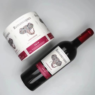A folha de ouro das etiquetas da etiqueta do vinho tinto gravou de papel de etiquetas da folha personalizada