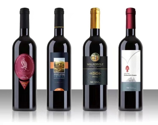 O Natal impresso preto das etiquetas das etiquetas do vinho engarrafa o esparadrapo de alumínio do metal da garrafa