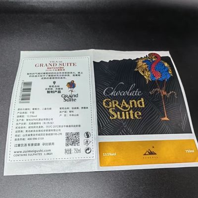 Perfume gravado de alumínio imprimindo impermeável das etiquetas removíveis da etiqueta do vinho