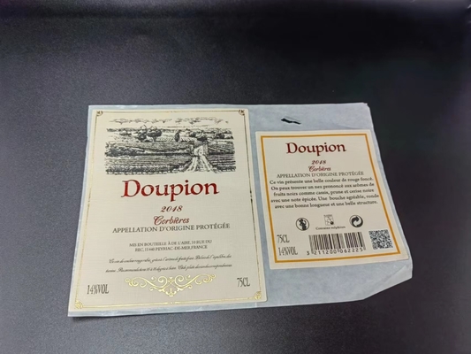 Resíduo metálico do vinil	Metal esparadrapo das etiquetas da etiqueta do vinho para a cor da garrafa CMYK