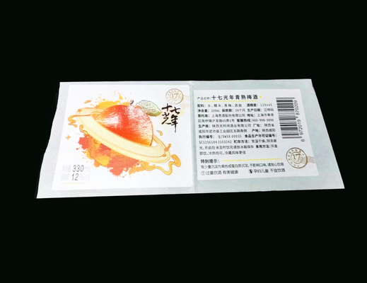 Do vinil branco da etiqueta de Mini Wine Label Sticker Matte impressão quente do ouro