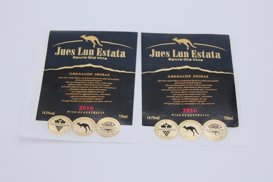 As etiquetas quentes da etiqueta do vinho do ouro personalizaram o vinil de Matte Waterproof Labels Sticker White