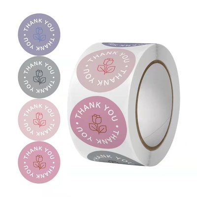 A etiqueta dos artigos de papelaria etiqueta selos que imprimíveis o rosa lhe agradece Logo Stickers Pastry Wrapping 1 polegada