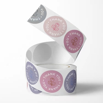 A etiqueta dos artigos de papelaria etiqueta selos que imprimíveis o rosa lhe agradece Logo Stickers Pastry Wrapping 1 polegada