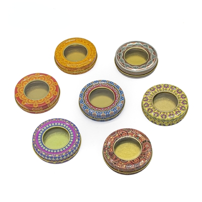 4 onças 8 círculo de Tin Candle Containers Jars 70x20mm do metal da onça