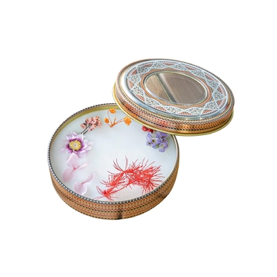 Empacotamento retangular de Tin Box Cosmetic Tin Containers do açafrão