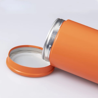 O açafrão branco Tin Box Cylinder Jar Nice pode 180 gramas de folha de Flandres redondo do metal impresso
