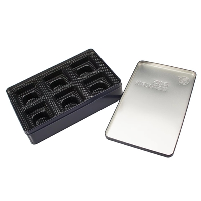 Janela transparente de aço inoxidável Tray Inside Book Shape de Tin Box For Tea Packaging
