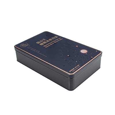 Bolo luxuoso da lua do exemplo de Tin Boxes Container Square Biscuit do metal da carteira retangular