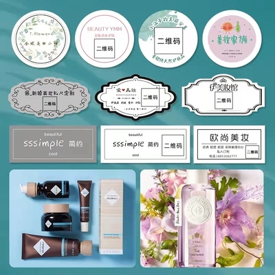 Etiqueta cosmética feita sob encomenda que imprime o produto químico diário de empacotamento do agregado familiar privado da cor