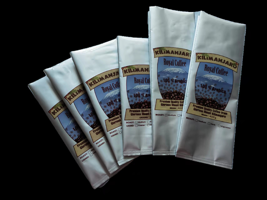 saco de plástico 1kg que empacota o zíper claro do café dos malotes do suporte do plástico acima com válvula